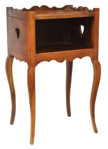 Appraisal: French Provincial Louis XV style walnut nightstand early th c