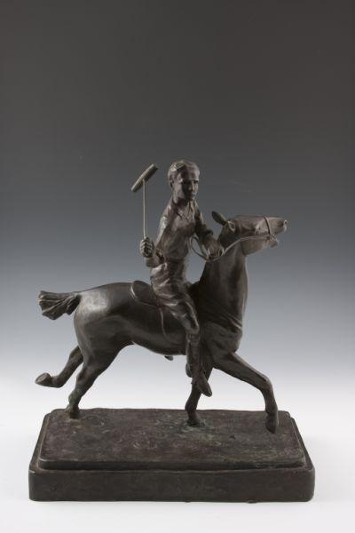 Appraisal: Anna Huntington MA - Polo Bronze cast bronze sculpture signed