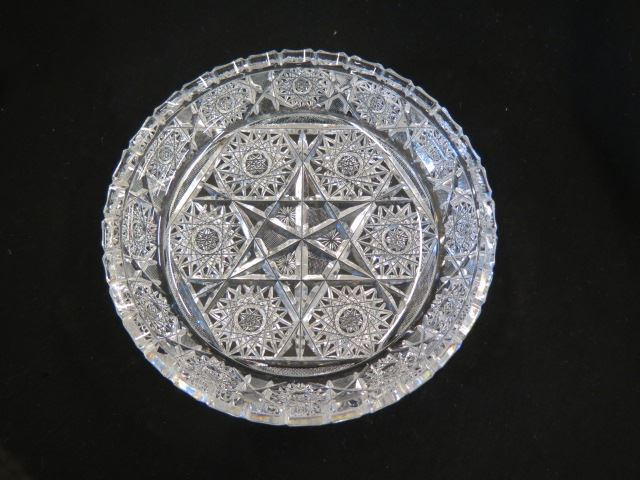 Appraisal: Cut Glass Shallow Bowl six point star starburst brilliant period