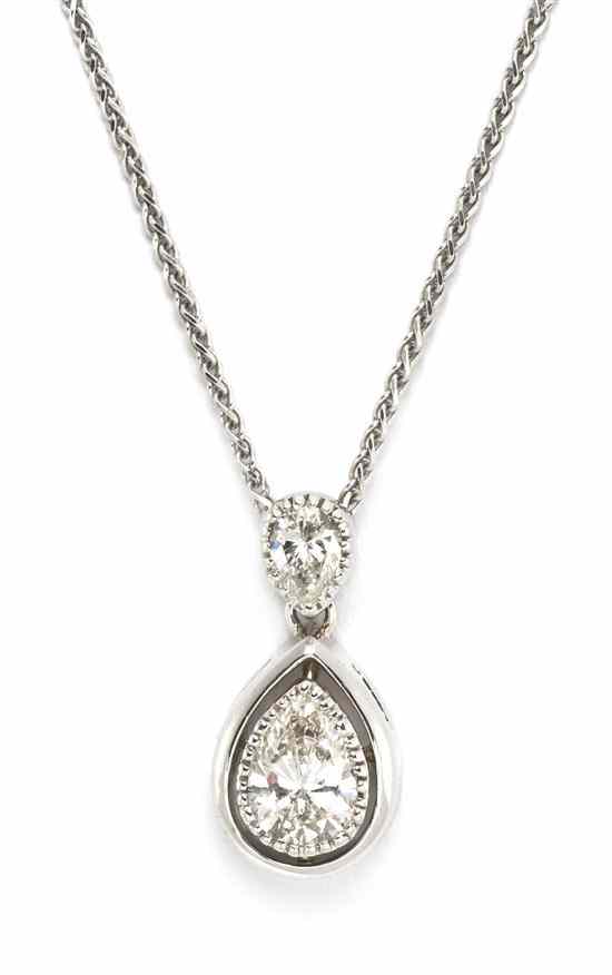 Appraisal: A Karat White Gold and Diamond Necklace consisting of a