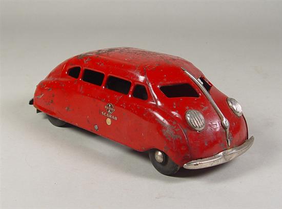 Appraisal: Buddy L Scarab Wind-Up Car Pressed steel car is in