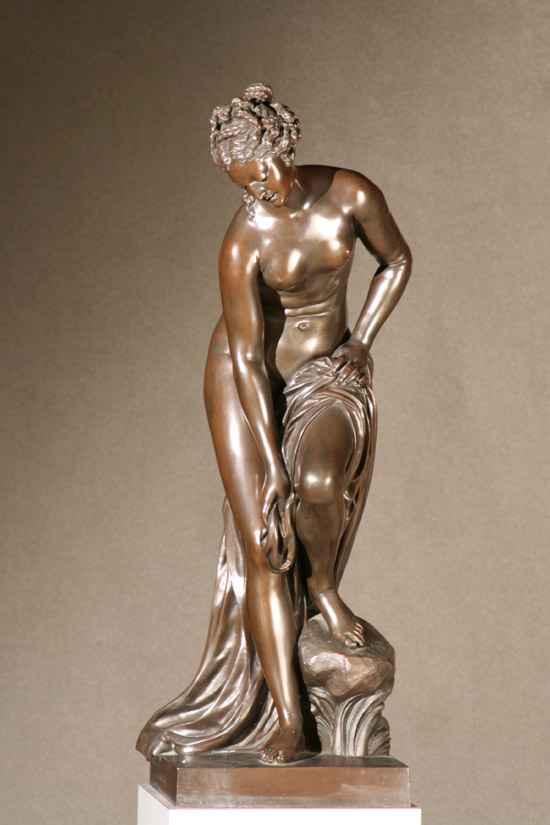 Appraisal: French Bronze Figure of Venus at the Bath After a