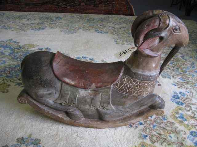 Appraisal: Child's Figural Carved Wooden Goatof Ram ''Rocking Horse''