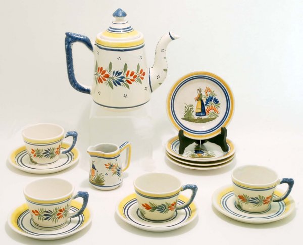 Appraisal: A Henriot Quimper faience partial tea set All marked Henriot