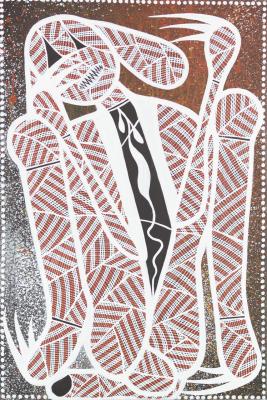 Appraisal: Shane Haurama Australian Contemporary Kangaroo painted in the Aboriginal style