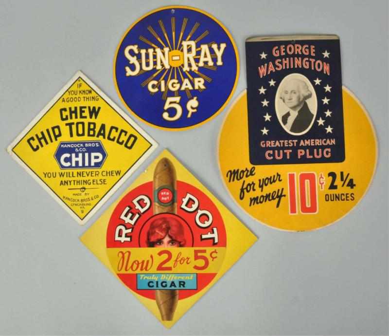 Appraisal: Lot of Cardboard Tobacco Pieces Description Includes a Sun-Ray Cigar