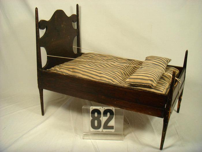 Appraisal: Antique Doll Bed wood inches long inches wide inches tall