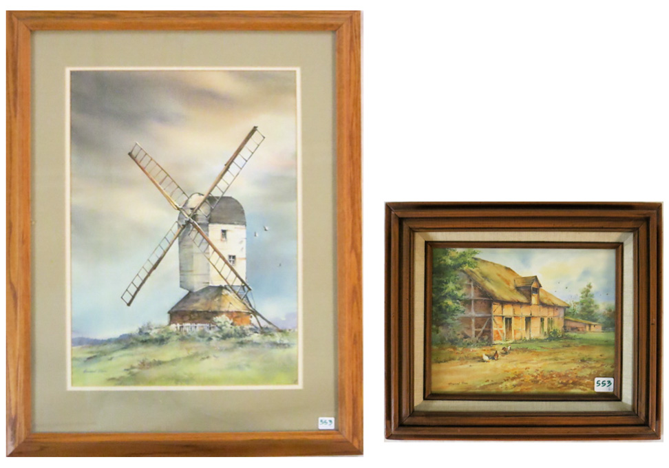 Appraisal: HOWARD REES TWO WATERCOLORS ON PAPER California born Windmill and