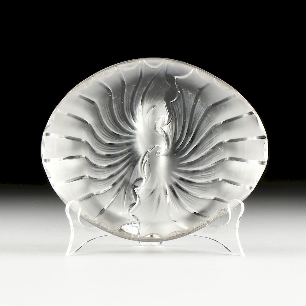 Appraisal: A LALIQUE FROSTED SWIRLING WAVE DISH FRANCE THIRD QUARTER TH