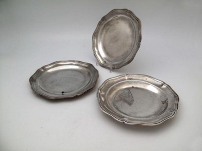 Appraisal: A Spanish silver plate Madrid circular form moulded border plus