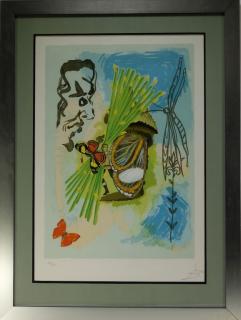 Appraisal: Aft Salvador Dali Surrealist Butterfly Sgd Litho FRANCE SPAIN -