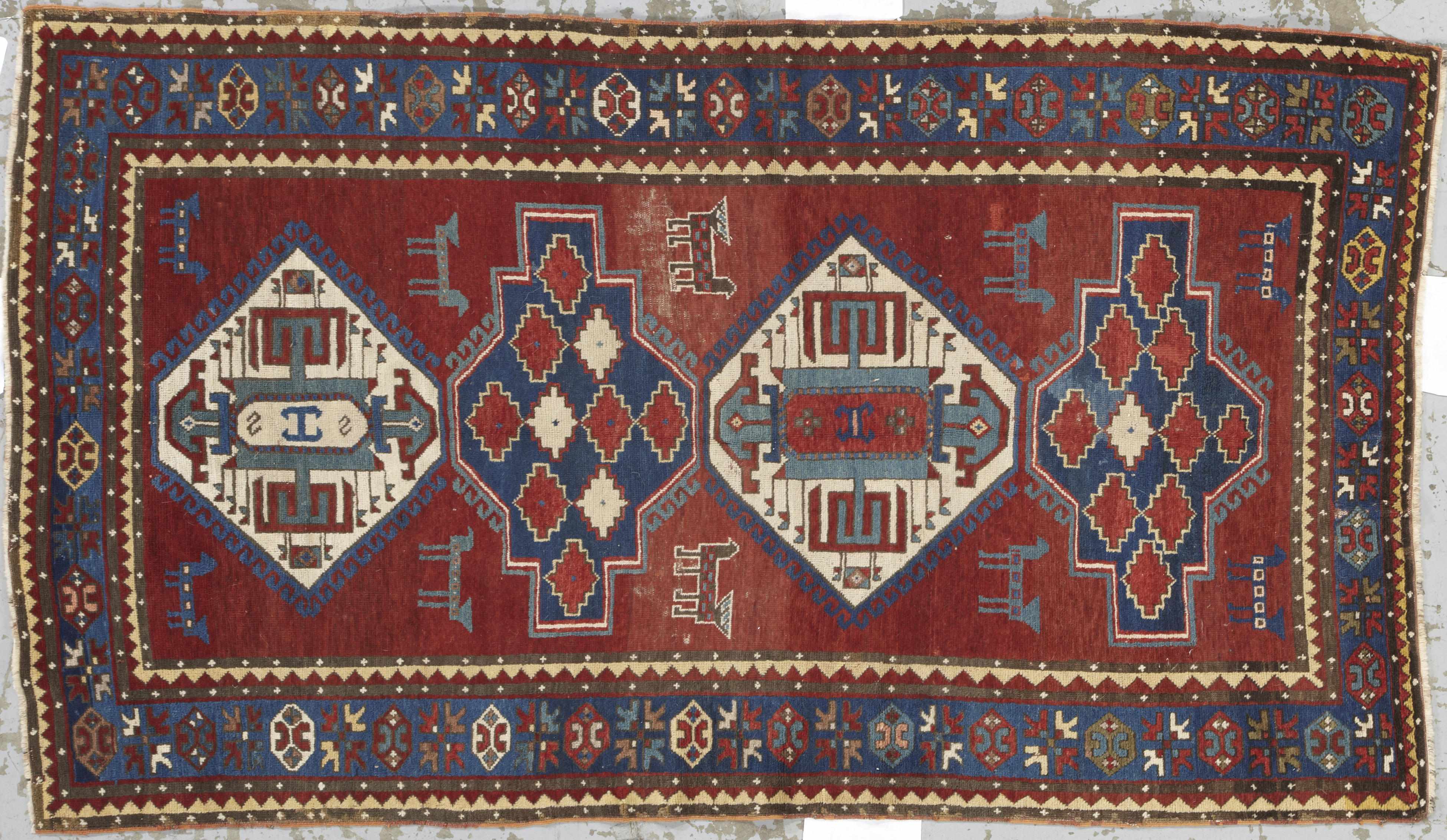 Appraisal: A Kazak rug Caucasuslate th centurysize approximately ft in x