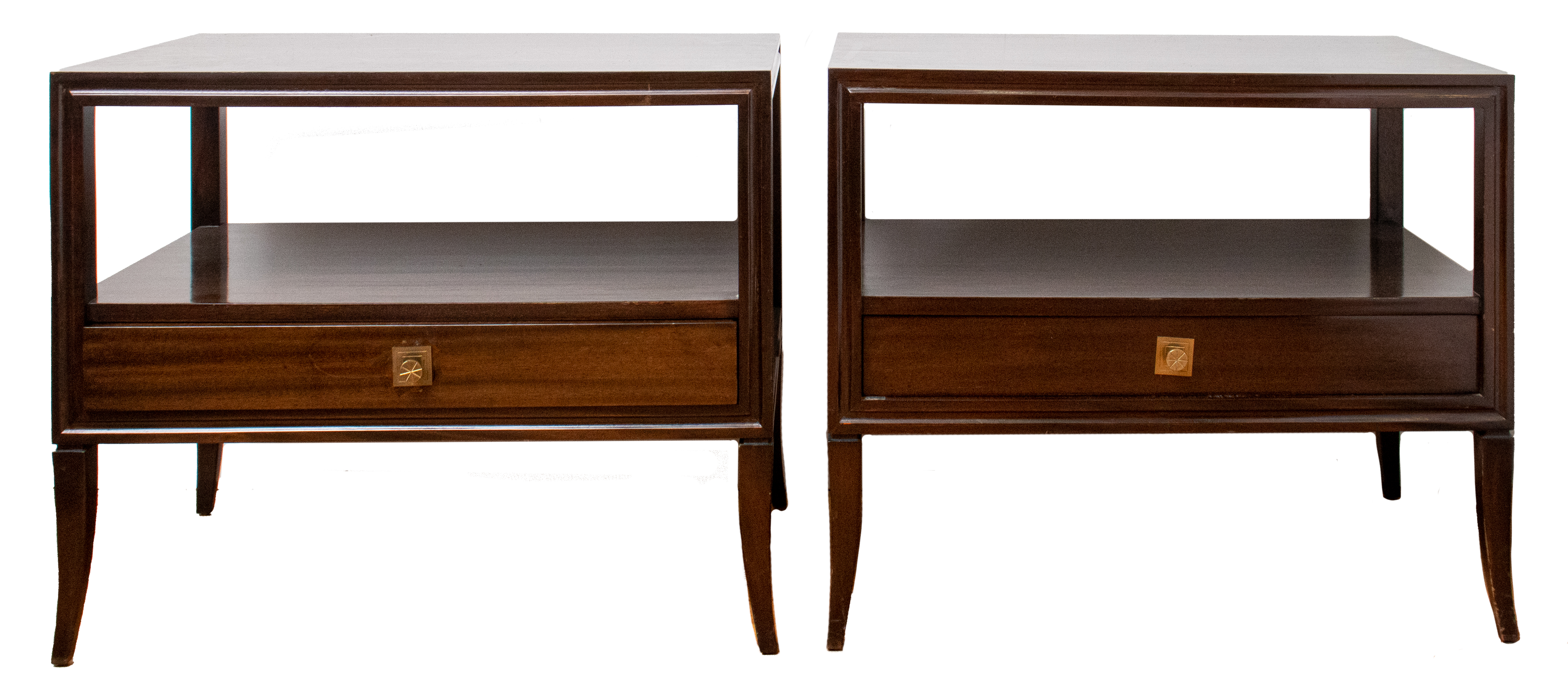 Appraisal: MID-CENTURY MODERN SIDE TABLE NIGHTSTANDS PAIR Pair of Mid-century modern