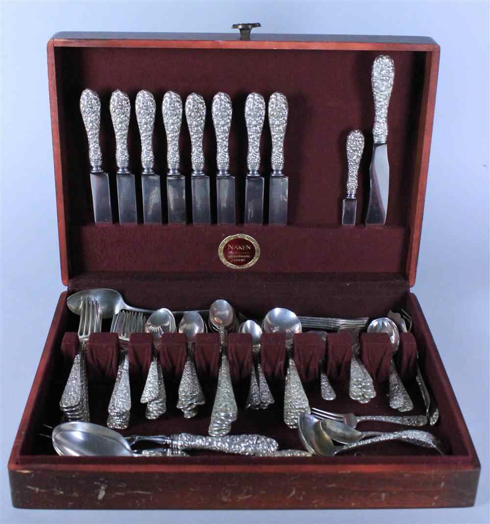 Appraisal: EIGHTY-FIVE PIECE STIEFF ''ROSE'' SILVER PART FLATWARE SERVICE including dinner