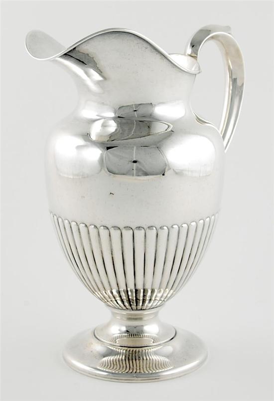 Appraisal: American sterling beverage pitcher Art Craft Silversmiths Portland Oregon reeded