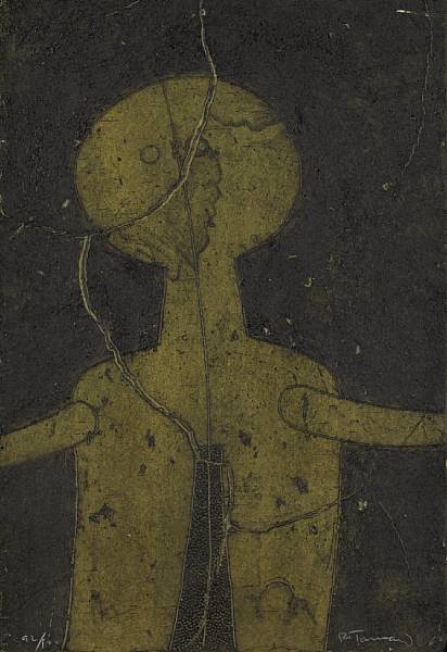 Appraisal: Rufino Tamayo Mexican - Figura en Verde P Mixograph printed