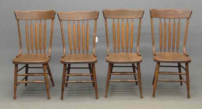 Appraisal: Set of four Victorian chairs one as found