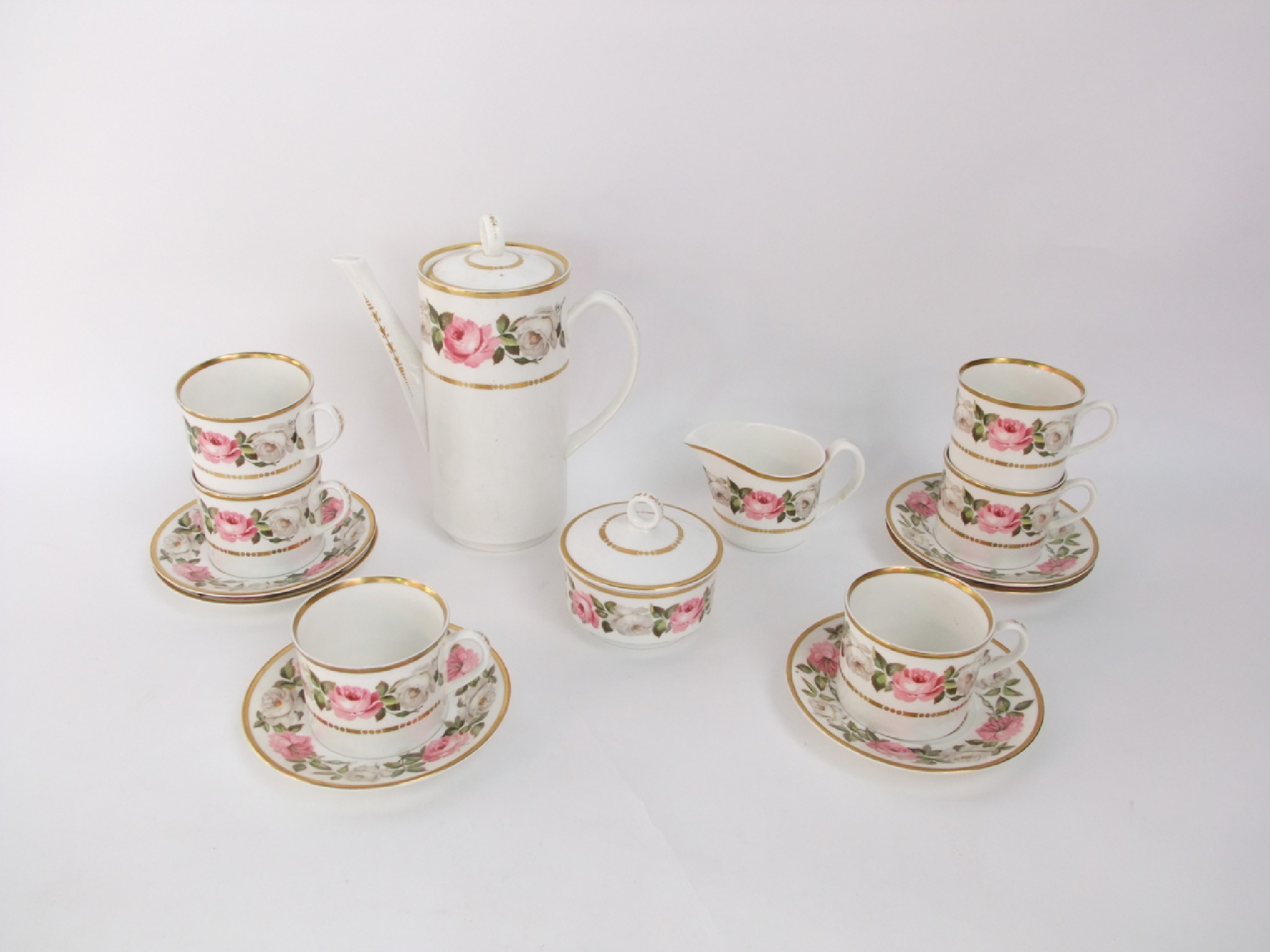 Appraisal: A collection of Royal Worcester Royal Garden pattern coffee wares