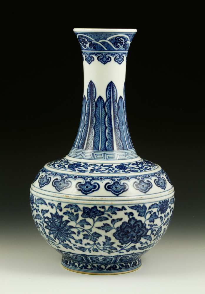 Appraisal: - Chinese Blue and White Bottle Vase Blue and white