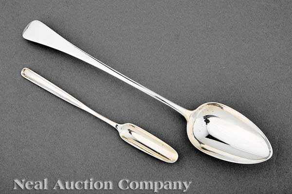 Appraisal: A Georgian Sterling Silver Stuffing Spoon and Marrow Scoop the