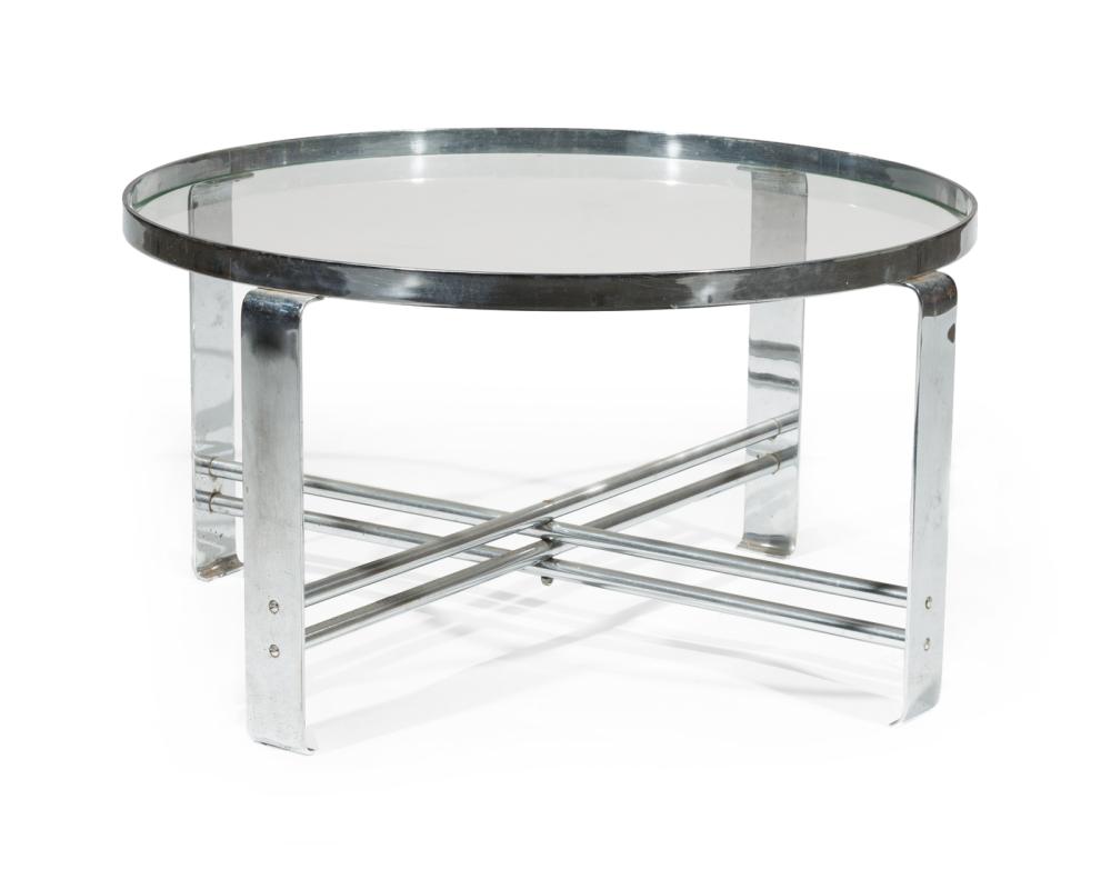 Appraisal: Wolfgang Hoffmann for Howell Chromed Steel and Glass Coffee Table