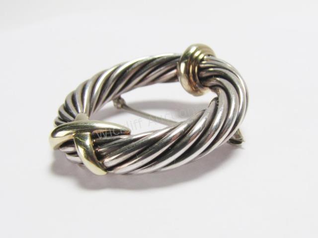 Appraisal: A David Yurman sterling silver cable X collection circle brooch