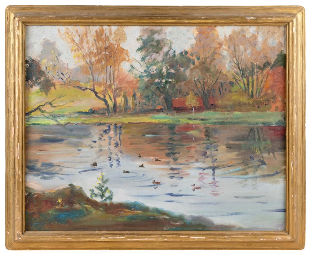 Appraisal: WILLIAM T ALDRICH MASSACHUSETTS - DUCKS IN A BUCOLIC POND