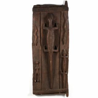 Appraisal: Ivory Coast Baule Granary Door board and batten construction carved