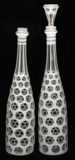 Appraisal: CONTINENTAL OVERLAY GLASS DECANTERS LATE TH C CONTINENTAL OVERLAY GLASS