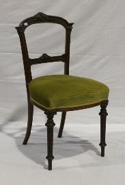 Appraisal: A Victorian walnut and upholstered side chair