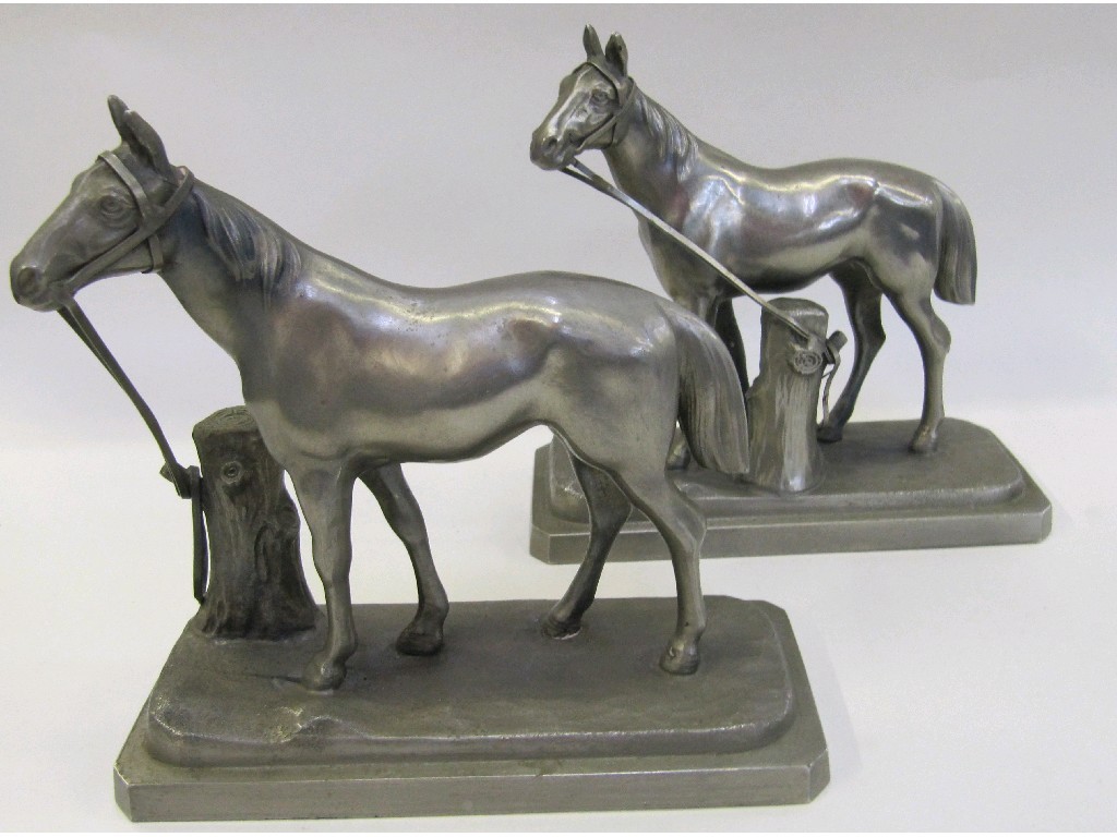 Appraisal: Pair of spelter figures of horses