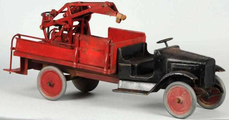 Appraisal: Pressed Steel Buddy L Wrecker Truck Toy Diecast gears are