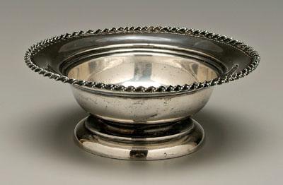 Appraisal: Mitchell Tyler coin silver bowl round with pedestal base rope