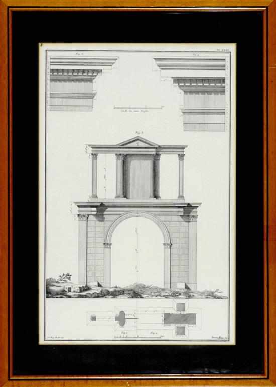 Appraisal: Collection architectural prints SIX WORKS ANCIENT TEMPLES COLUMN DETAILS and