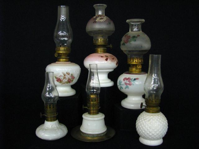 Appraisal: Group of Victorian Miniature Lamps five items one with matching