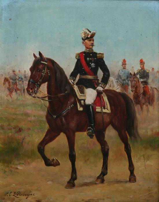 Appraisal: PAUL EMILE L ON PERBOYRE French - OFFICER ON HORSEBACK