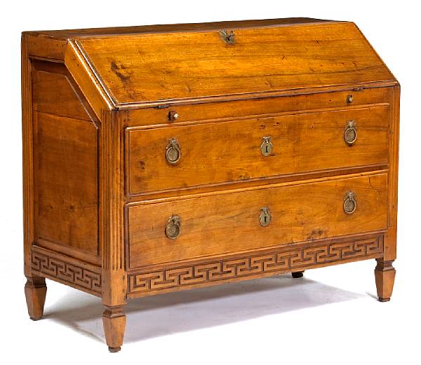 Appraisal: An Italian Neoclassical inlaid walnut desk late th century The