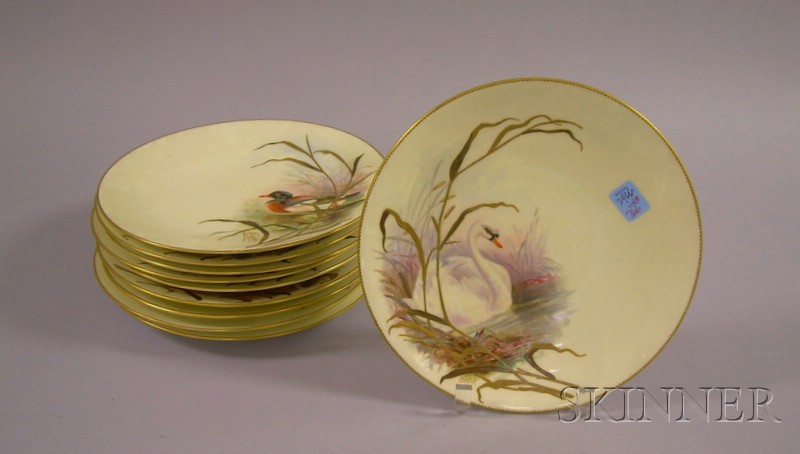 Appraisal: Set of Ten Edwin J D Bodley Gilt and Hand-painted