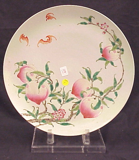 Appraisal: Chinese famille rose peach charger th C decorated with peaches