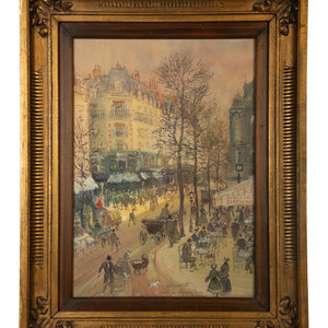 Appraisal: Henri Grenier French - Boulevard des Capucines Paris watercolor and