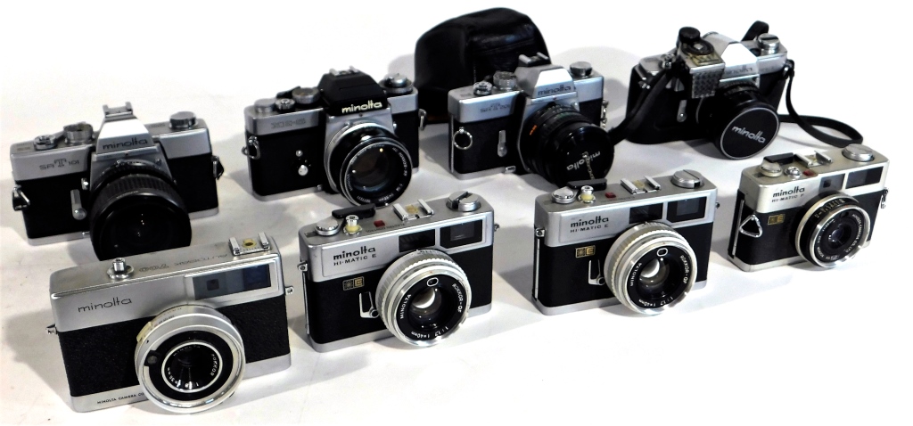 Appraisal: GROUP OF S VINTAGE MINOLTA CAMERAS Group of s vintage