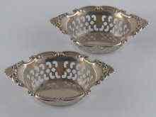 Appraisal: A pair of small American silver pierced baskets by Birks