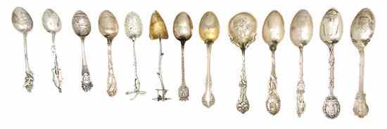 Appraisal: A Collection of Thirty-Five Silver Souvenir Spoons of various makers