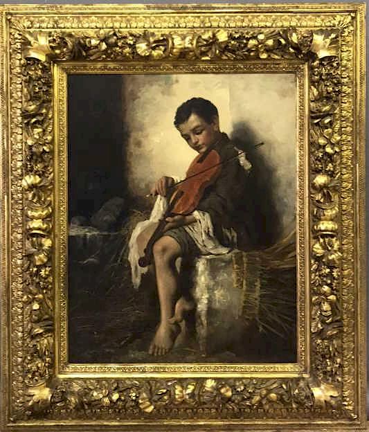 Appraisal: J L Ronay Oil on Canvas of a Seated Boy