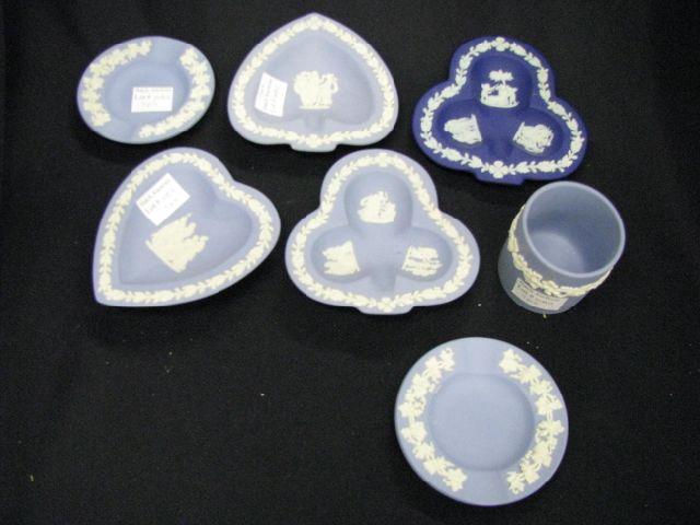 Appraisal: pcs Wedgwood Blue Jasperware dishes toothpick holder