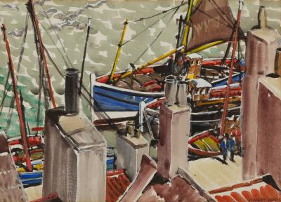 Appraisal: Stanley Smith - Dockside signed watercolour cm x cm