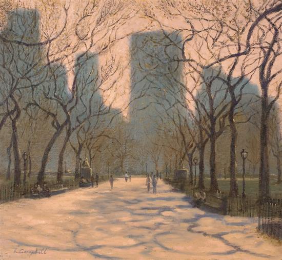 Appraisal: LAURENCE A CAMPBELL American b Spring Morning Central Park oil