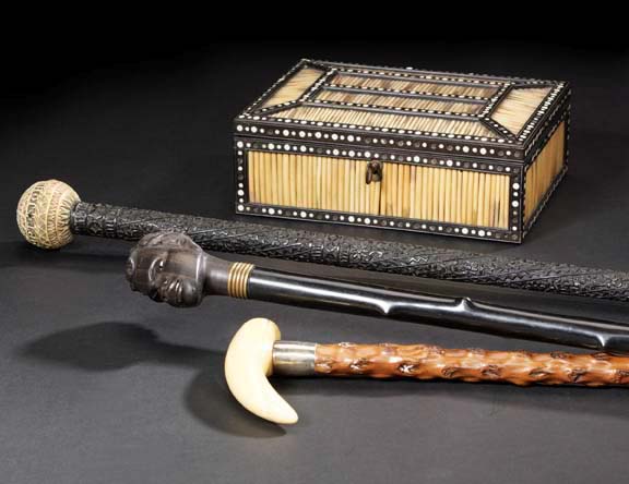 Appraisal: East Indian Bone-Inlaid Ebonized Wood and Quill Workbox fourth quarter