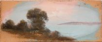 Appraisal: American School Pastel Early th Century Lake and Mountain Landscape