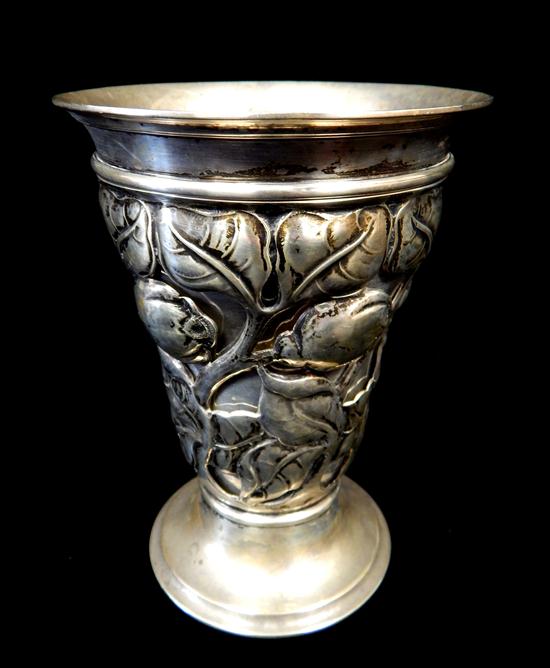 Appraisal: SILVER Danish vase in two parts by Johannes Siggaard -